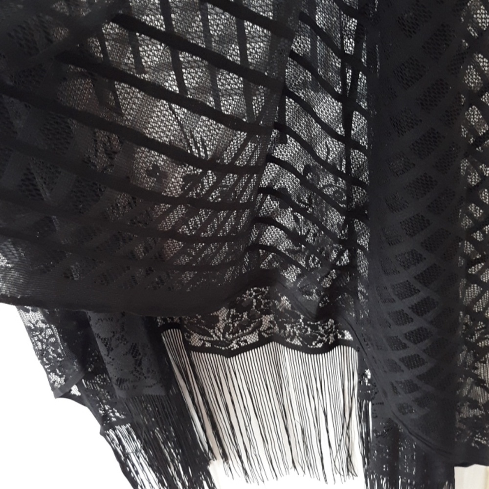 Black Sleeveless Knit Kimono Size M - Picture 7 of 7